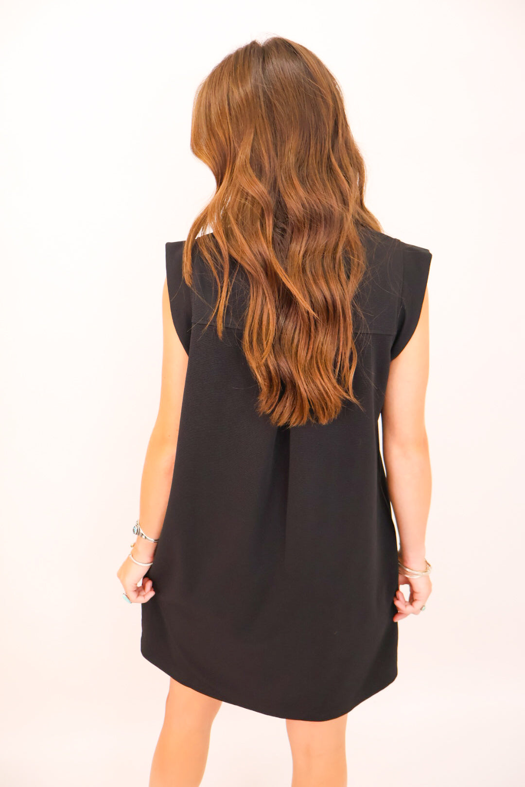MS Black Ribbed Sleeveless Dress